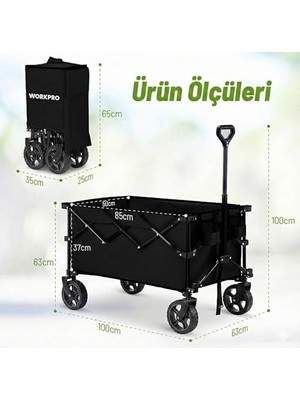 TeknoKapsül WP285015 80KG 4 Tekerli Katlanabilir Ağır Hizmet Taşıma Arabası