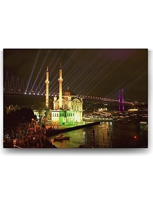 TeknoKapsül Ortaköy Camii Gece Tablo - 90X60CM
