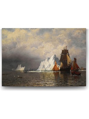 TeknoKapsül William Bradford - Labrador Kıyılarında Balina Avcıları Tablosu - 140X100CM