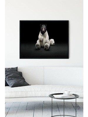 TeknoKapsül (PSTER11887) Kutup Ayısı Eğlenceli Mizahi Çerçeveli Tablo (30 x 40CM)