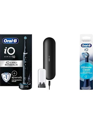 TeknoKapsül Io Sense ile Io - 10 Siyah Elektrikli/şarjlı Fırçası + Io Clean Siyah Fırçası