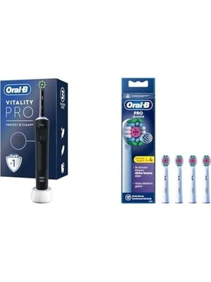 TeknoKapsül Şarjlı/elektrikli Fırçası Vitality Siyah Koruma Temizlik + 3D X-Filament Ş