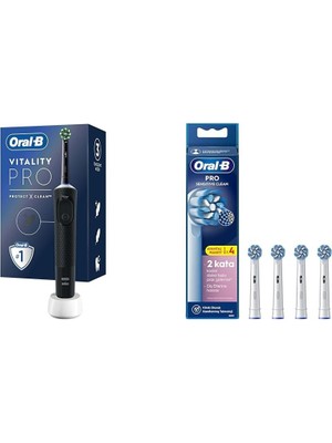 TeknoKapsül Şarjlı/elektrikli Fırçası Vitality Siyah Koruma Temizlik + Sensitive X-Fil