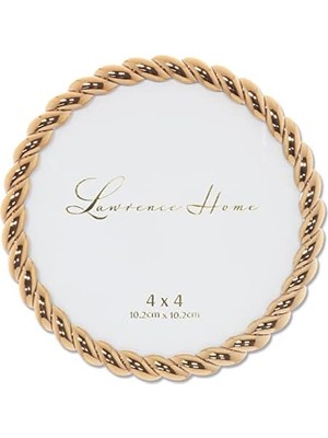TeknoKapsül Frames Halat Tasarımı, Metal Çerçeve, Yuvarlak, 4 x 4, Altın Rengi