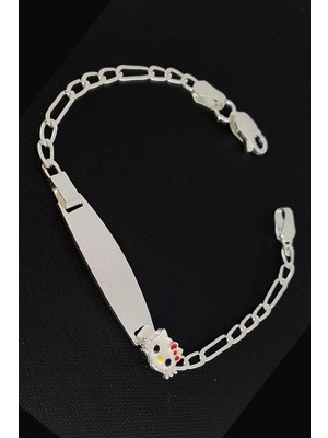Ose Shop Mineli Hello Kitty Figürlü 925 Ayar Gümüş Çocuk Bileklik