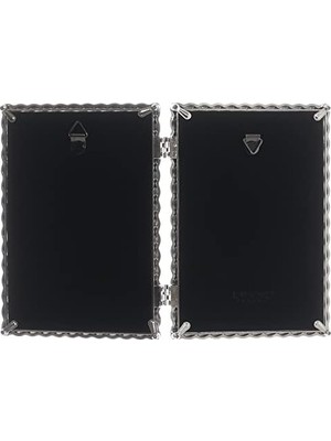 TeknoKapsül Frames 4x6 Menteşeli Çift Fırçalı Nikel Metal Resim Çerçevesi Halat Tasarımlı