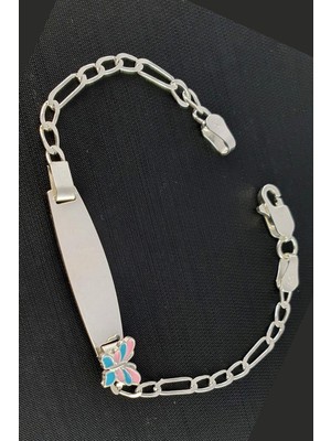 Ose Shop Mineli Kelebek Figürlü 925 Ayar Gümüş Çocuk Bileklik