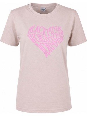 Trender Kalp Baskı O Yaka Taş Kadın T-Shirt 26YDT1000004