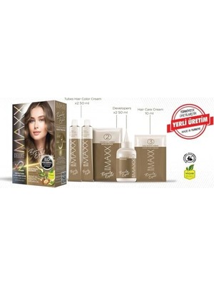 TeknoKapsül Maxx Deluxe Beauty Expert Hair Color (Kerati̇n)'li̇ 1 Kutu (2 x 50 Ml) (Açık Kumral 8.0)