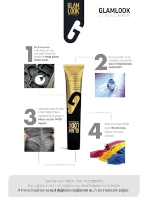 TeknoKapsül Glamlook Kalıcı Saç Boyası | 8.44 Kumral Yoğun Bakır | 100 ml | Koruyucu, Nemlendirici, Besley