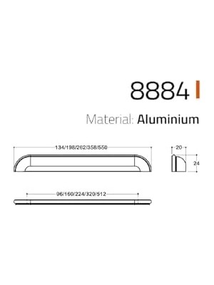 TeknoKapsül 8884 Renk Tas Kulp 96 mm Altın Tek Ebat SSY8884 0096 Gl