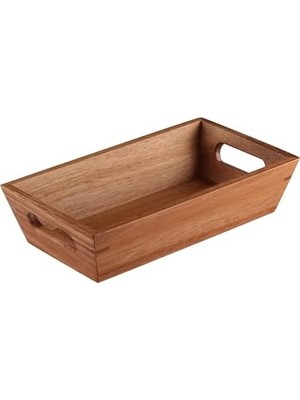 TeknoKapsül Akasya Ağacından Ekmek Sepeti - Doğal Ahşap Ekmeklik, Şık Ekmek Sunumluk (23X13X7CM) - Kahvaltı