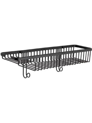 TeknoKapsül Banyo Duş Raf Sistemi Siyah Renk 129X120X450 mm
