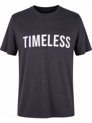 Trender 226-28 Timeless Baskı Modal Octavian Gri Erkek T-Shirt 26YG08000023