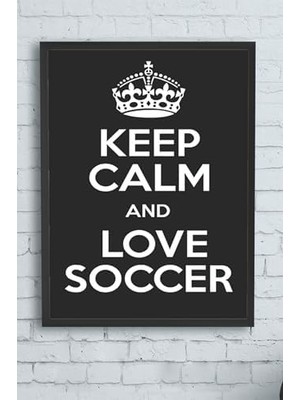 TeknoKapsül (PSTER11639) Keep Calm And Futbol Çerçeveli Tablo (40X50CM)