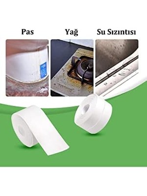TeknoKapsül Sızdırmazlık Bandı Lavabo Bantı Banyo Mutfak Lavabo Küvet Duş Teknesi Su Geçirmez Kenar Bant 320 cm