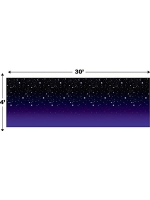 TeknoKapsül 1er Pack Starry Night Arka Plan, 4-Feet 30-Feet