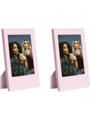TeknoKapsül Mini Film Uyumlu Pembe 2'li Klasik Fotoğraf Çerçeve Seti