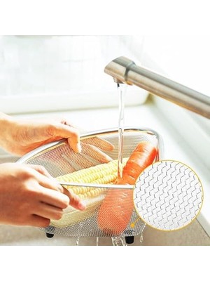 TeknoKapsül Paslanmaz Çelik Ayaklı Lavabo Içi Süzgeci – 18X13X10 cm Hijyenik Pratik Gider Filtresi, Bula