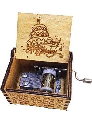 TeknoKapsül Happy Birthday Ki Doğdun Ahşap Çevirmeli Müzik Kutusu
