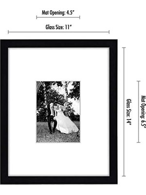 TeknoKapsül 11X14 Siyah Resim Çerçevesi - 5x7 Mat 11X14 Mat Olmadan Görüntüler - Kırılmaya Dayanıklı Camlı K