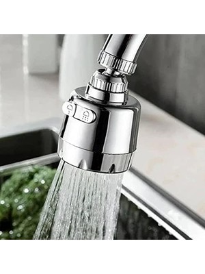 TeknoKapsül Musluk Başlığı - 3 Kademeli Musluk Başlığı - Krom 360 Derece Musluk Başlığı