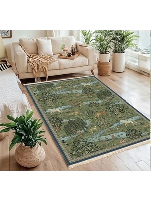 Vivense Orman Masalı Baskılı Dokuma Taban Halı, 308 Yng, 80X150 cm