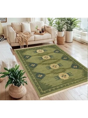 Vivense Anadolu Yeşili Kilim Dokuma Taban Halı, 311 Yng, 150X230 cm