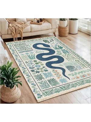 Vivense Botanik Yılan Baskılı Dokuma Taban Halı, 299 Yng, 150X230  cm