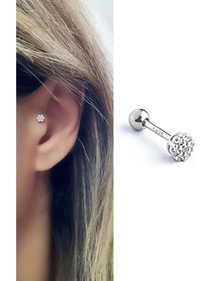 Ose Shop Pırlanta Parlaklığında Zirkon Taşlı 925ayar Gümüş Tragus Helix Kikirdak piercing
