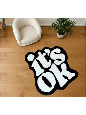 Vivense It Is Ok Temalı Dokuma Taban Halı, 300 Yng, 150X150 cm