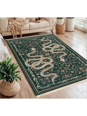 Vivense Mistik Bahçe Baskılı Dokuma Taban Halı, 295 Yng, 150X230  cm