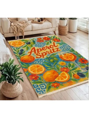 Vivense Aperol Spritz Halı, Baskılı Dokuma Taban Halı, 296 Yng, 150X230  cm
