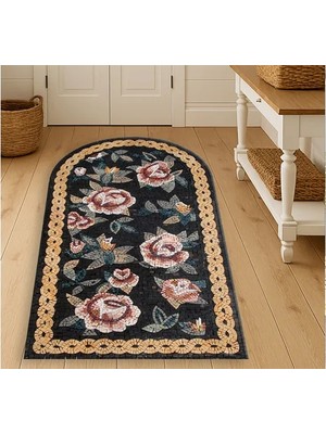 Vivense Mozaik Güller Baskılı Dokuma Taban Halı, 294 Yng, 80X150  cm