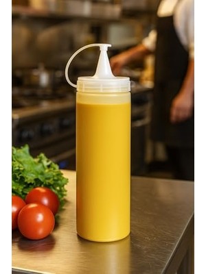 TeknoKapsül Şeffaf Yağdanlık 700 ml Sızdırmaz Kapaklı Sosluk Sirkelik Sıvı Sos Şişesi Pratik Kullanımlı