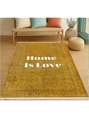 Vivense Home Is Love Sarı Vintage Kilim Dokuma Taban Halı, 318 Yng, 80X150 cm