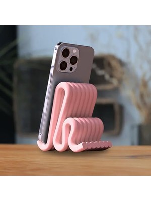 TeknoKapsül Masaüstü Minimalist Telefon Tutucu - Stand (Pembe)
