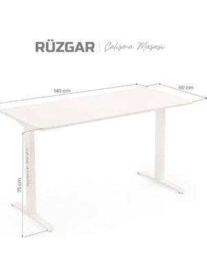 TeknoKapsül Rüzgar Çalışma Masası Beyaz (140X60)