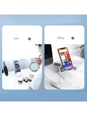 TeknoKapsül Katlanabilir Stant Model Abs + Silikon Materyal Tablet Akıllı Telefon Standı Masaüstü Stand Katlana
