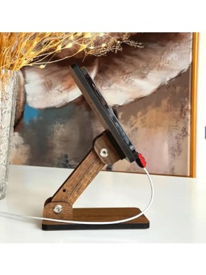 TeknoKapsül Vigo Wood Eğim Yükseklik Ayarlanabilir Telefon Standı (Ceviz)