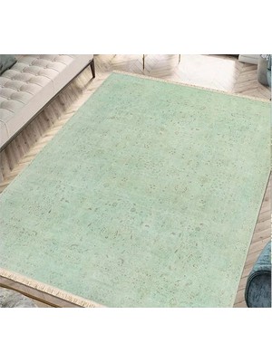 Vivense Yeşil Vintage Kilim Dokuma Taban Halı, 316 Yng, 80X150 cm