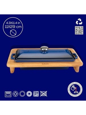 TeknoKapsül Döküm Ekmek Kabı Ahşap Standı, 11X29CM,