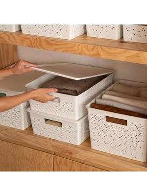 TeknoKapsül 3'lü Set Çok Amaçlı Kapaklı Saklama Kutusu, 4 Lt, Polipropilen Plastik, Bpa Içermez, 17 x 27 x 11,5