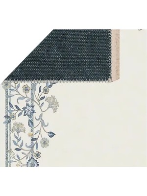 Vivense Mavi Bahçe Halı, Dokuma Taban Halı, 339 Yng, 80X150 cm