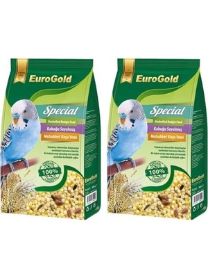 TeknoKapsül Eurogold Special Kabuksuz Muhabbet Kuşu Yemi, 500 gr 2li Paket