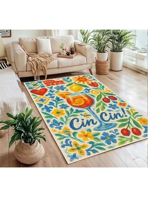 Vivense Italyan Esintisi Limoncello Baskılı Dokuma Taban Halı, 306 Yng, 150X230 cm