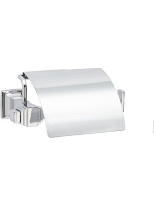 TeknoKapsül Kubıc Kapaklı Tuvalet Kağıtlığı Krom Renk 92X94X157 mm