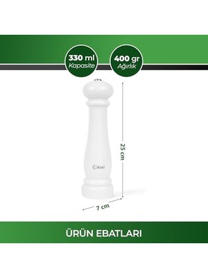 TeknoKapsül KSPG-4810 Otomatik Tuz&baharat Değirmeni (Beyaz)