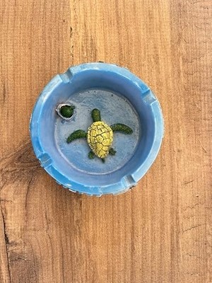 TeknoKapsül Patara Antik Kent Dekoratif Küllük, Altın Rengi, Kaplumbağa Desenli, El Yapımı Seramik, Tar