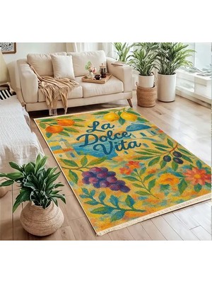 Vivense La Dolce Vita Baskılı Dokuma Taban Halı, 309 Yng, 120X180 cm